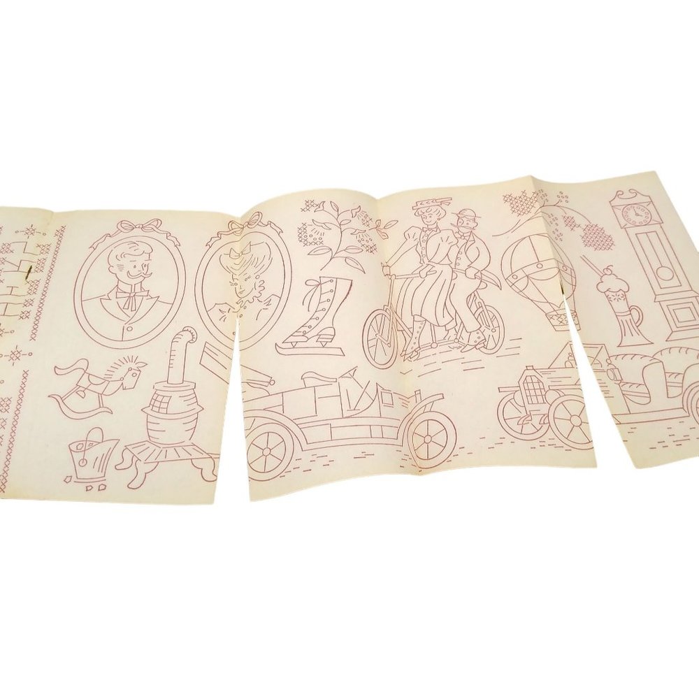 Vintage Victorian Transfer Patterns, MCM Workbasket Iron On Transfers, 1960s